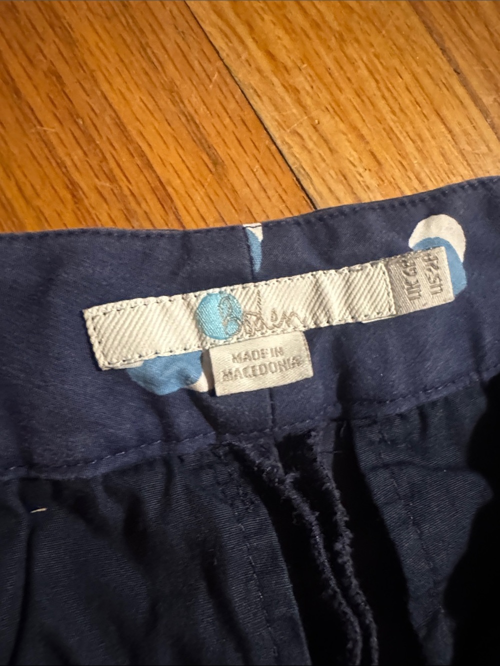 Boden Navy Blue Boot Cut Pants with Light Blue Accents